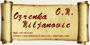 Ozrenka Miljanović vizit kartica